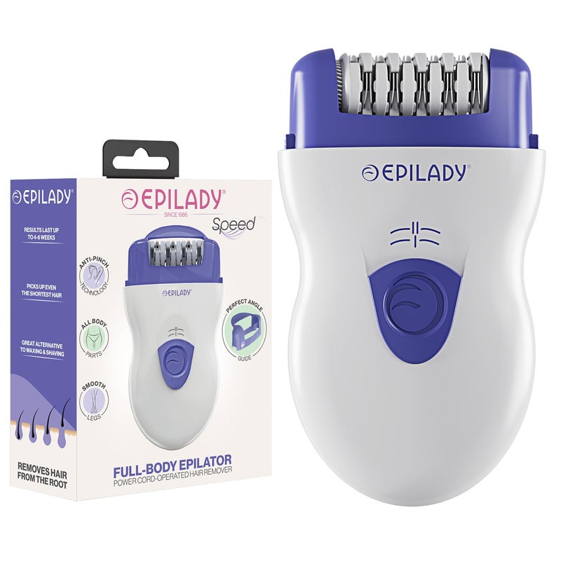 Epilady Speed Corded Epilator for Women â€“ Dual-Speed 40-Disc Root Hair Removal Device for Legs, Underarms and Bikini Area Compact Waterproof Anti-Pinch Design for Smooth Long-Lasting Results - Image 1